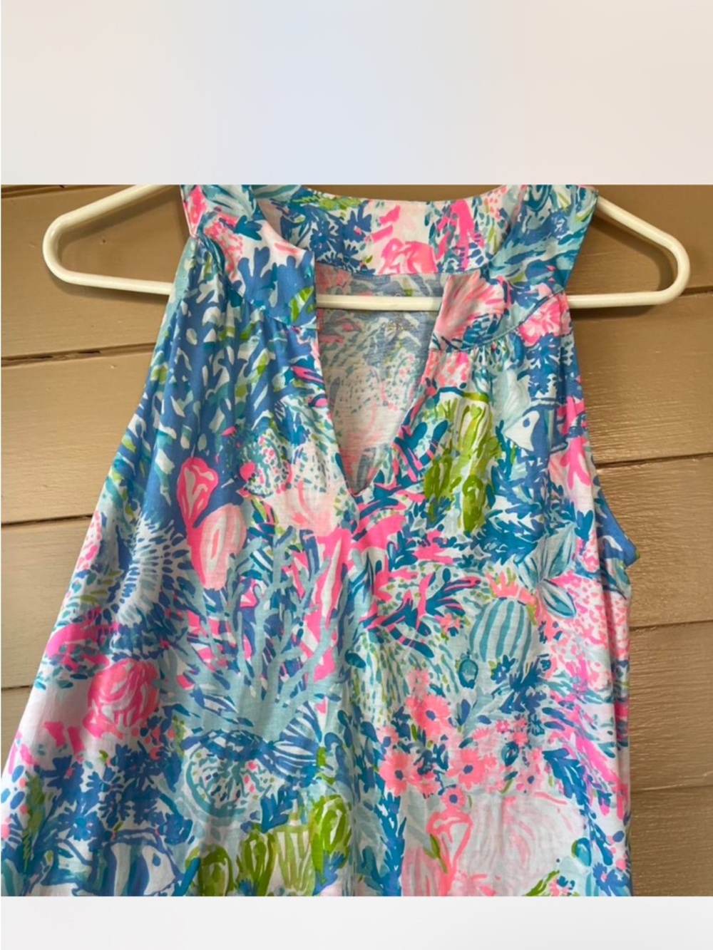 Lilly Pulitzer Blue Pink Green Floral Shift Dress